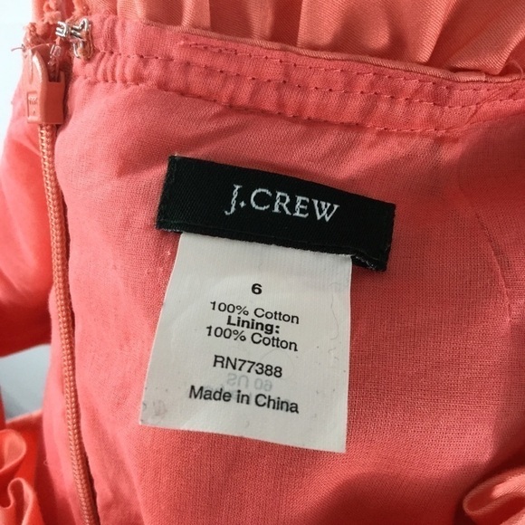J Crew Ruffle Neck Sleeveless Cotton Sateen Dress Size 6 - Picture 13 of 14